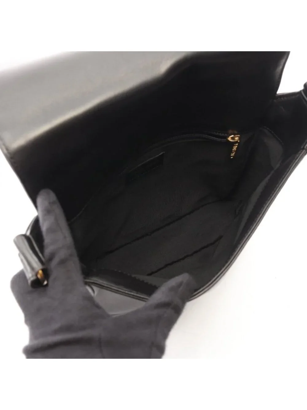 Chanel Shoulder Bag Choco Bar Black Lambskin CC Logo